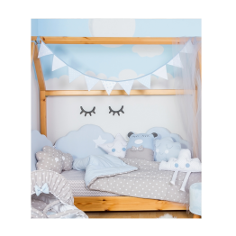 Baby Star Σετ προίκας κρεβατιού Σύννεφο Σιέλ 3τμχ